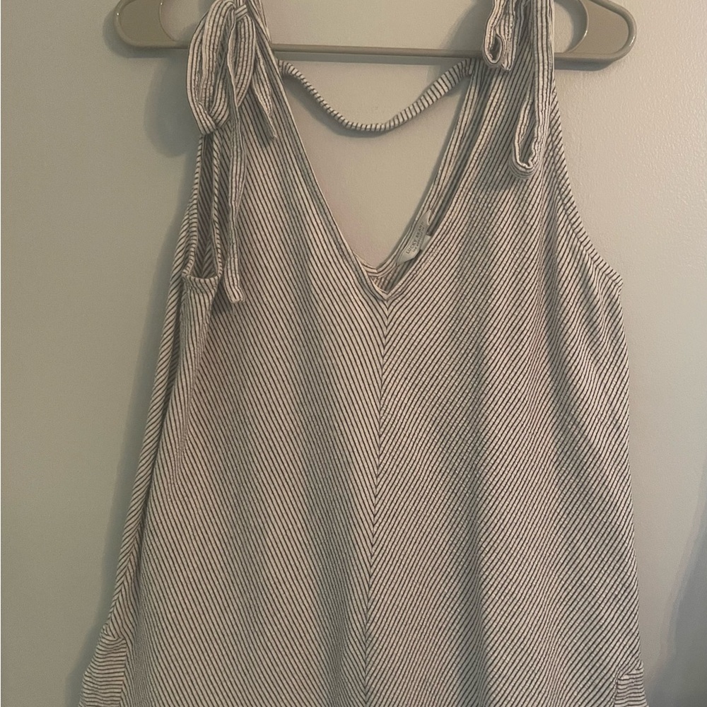 Lucky Brand Striped Shoulder Tie Trapeze Top Size Large